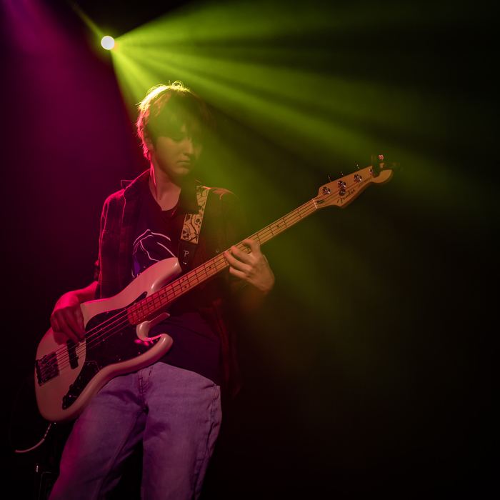 Donovan Ganiere plays during the band's inaugural show.