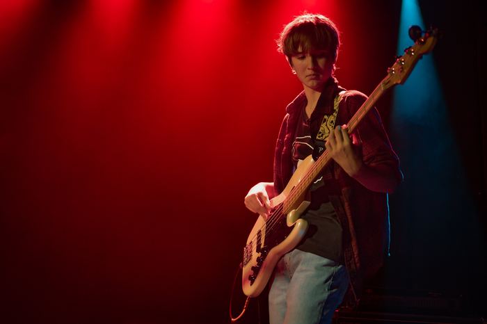 Donovan Ganiere plays during the band's inaugural show.